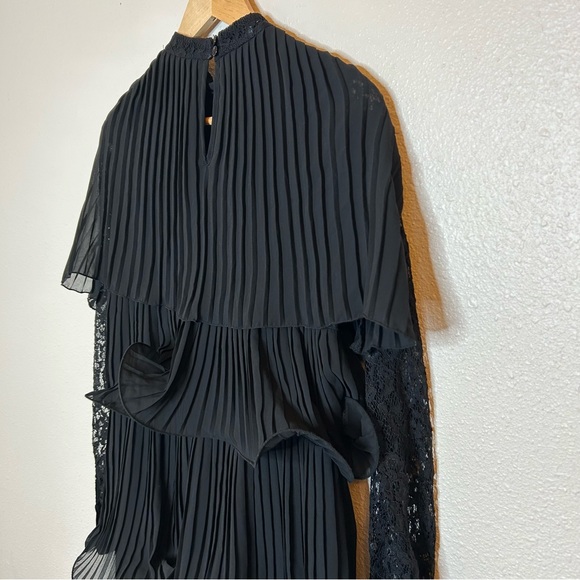 Babylon Collection Black Dress Layered Lace Made In Italy Goth 42 - Picture 4 of 11